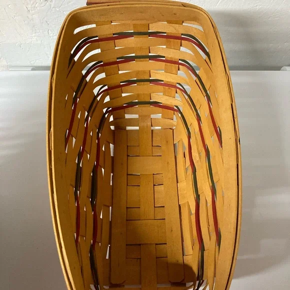VTG Longaberger Holiday Sleigh Basket Imperial Stripe Liner Protector & Runner - Picture 15 of 16